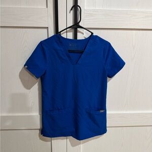 Figs Women's Royal Blue Casma 3-Pocket Scrub Top - XXS . .